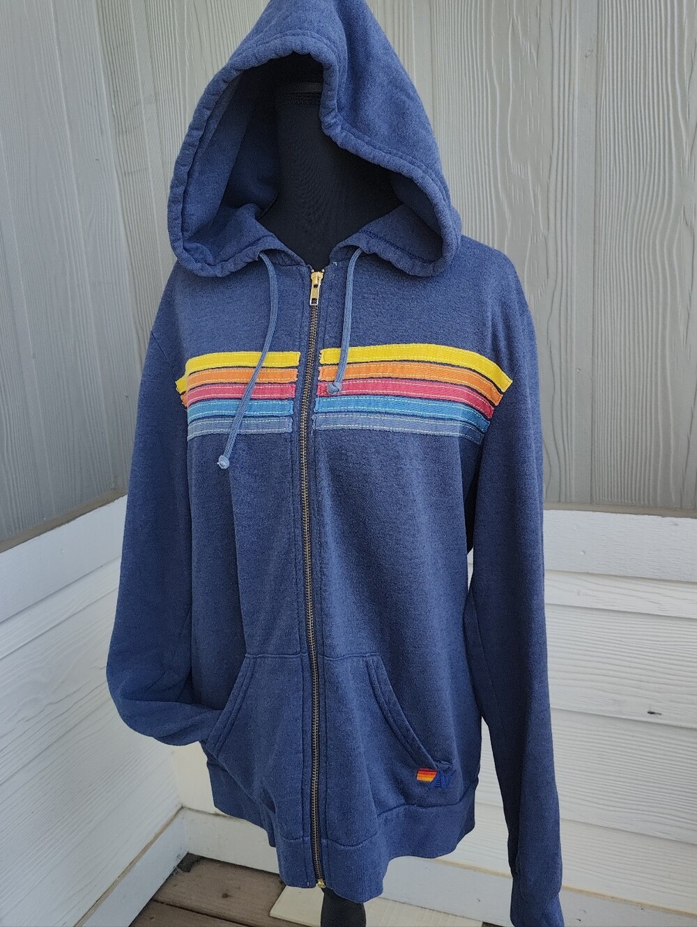 Aviator Nation Large five striped hoodie